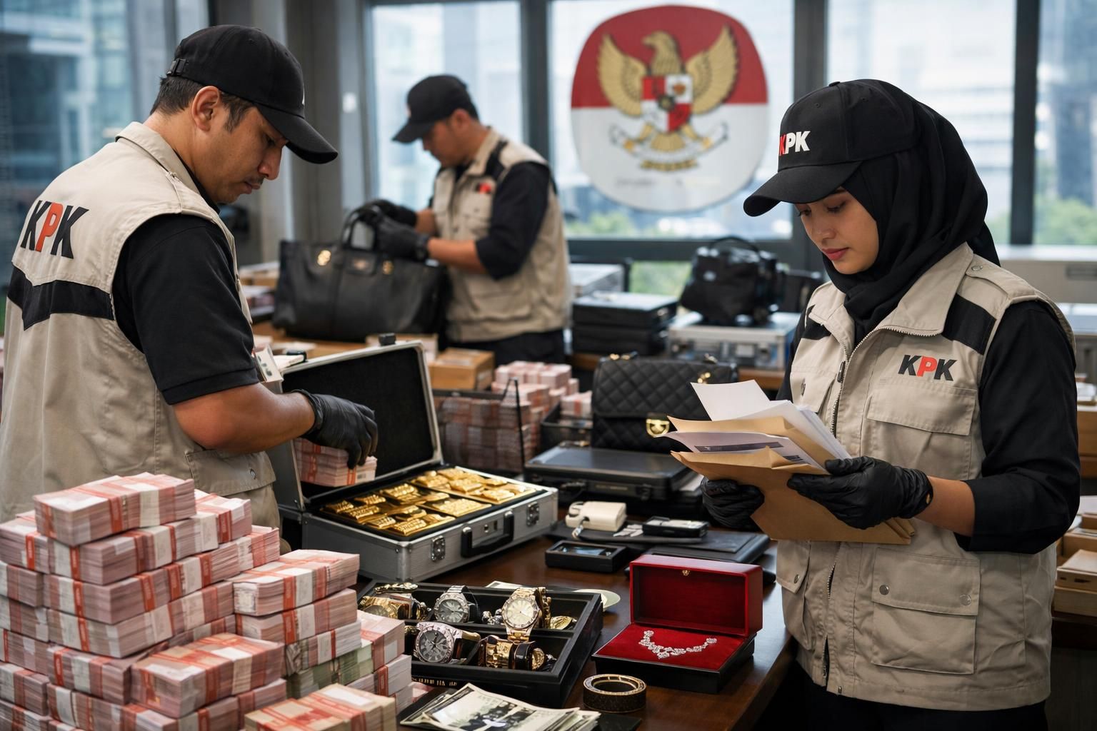 kpk menyita aset senilai lebih dari rp 100 miliar dalam kasus kuota haji dan menahan yaqut terkait dugaan korupsi.