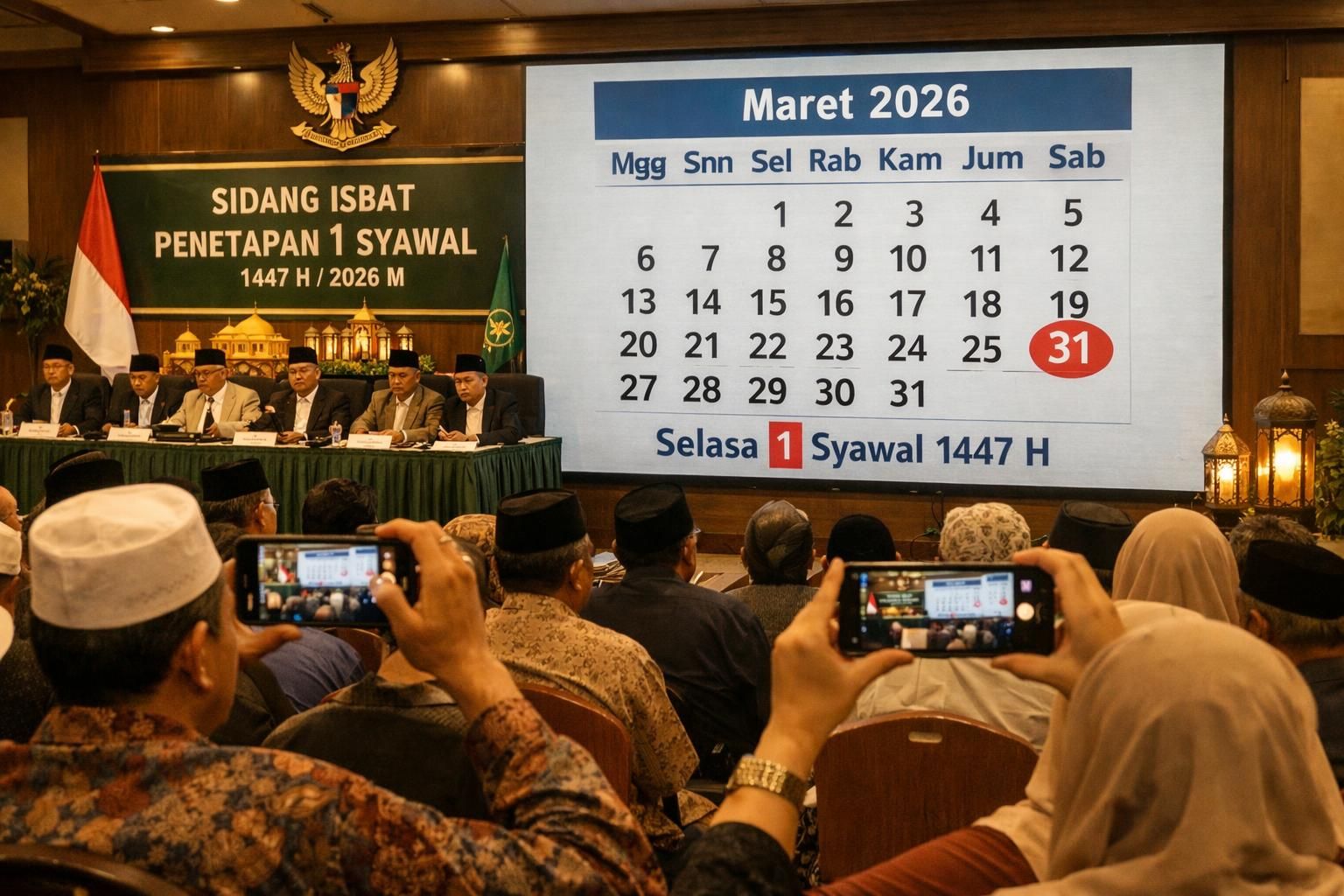 pemerintah mengumumkan hari raya idul fitri 1447 h jatuh pada 1 syawal, 21 maret 2026. baca pembahasan sidang isbat dan dampaknya bagi masyarakat dalam menyambut momen penuh berkah ini.