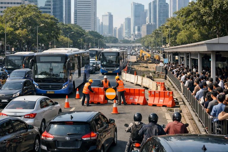 beberapa rute transjakarta dihentikan sementara karena penutupan jalan. dapatkan informasi terbaru tentang rute yang terdampak dan alternatif perjalanan di kompas.com.