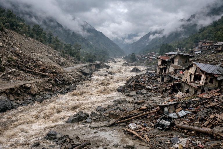 nepal setelah banjir bandang dan longsor: pemandangan udara yang mengejutkan memperlihatkan dampak besar bencana alam ini. simak liputan lengkap di detiknews.