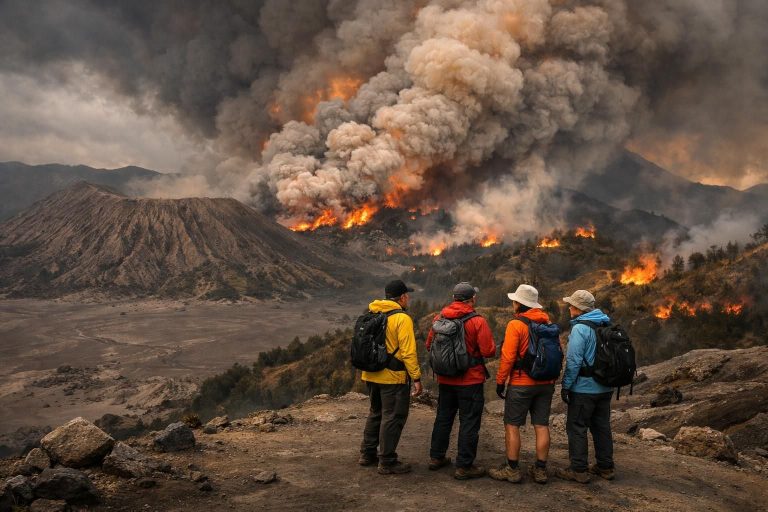taman nasional bromo ditutup sementara akibat kebakaran. wisatawan dapat mengklaim pengembalian tiket. dapatkan informasi terbaru di detiknews.